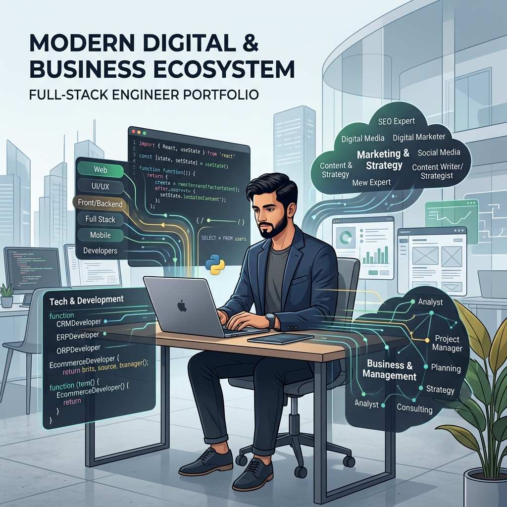 Obaid Khan backend and full stack web developer illustration